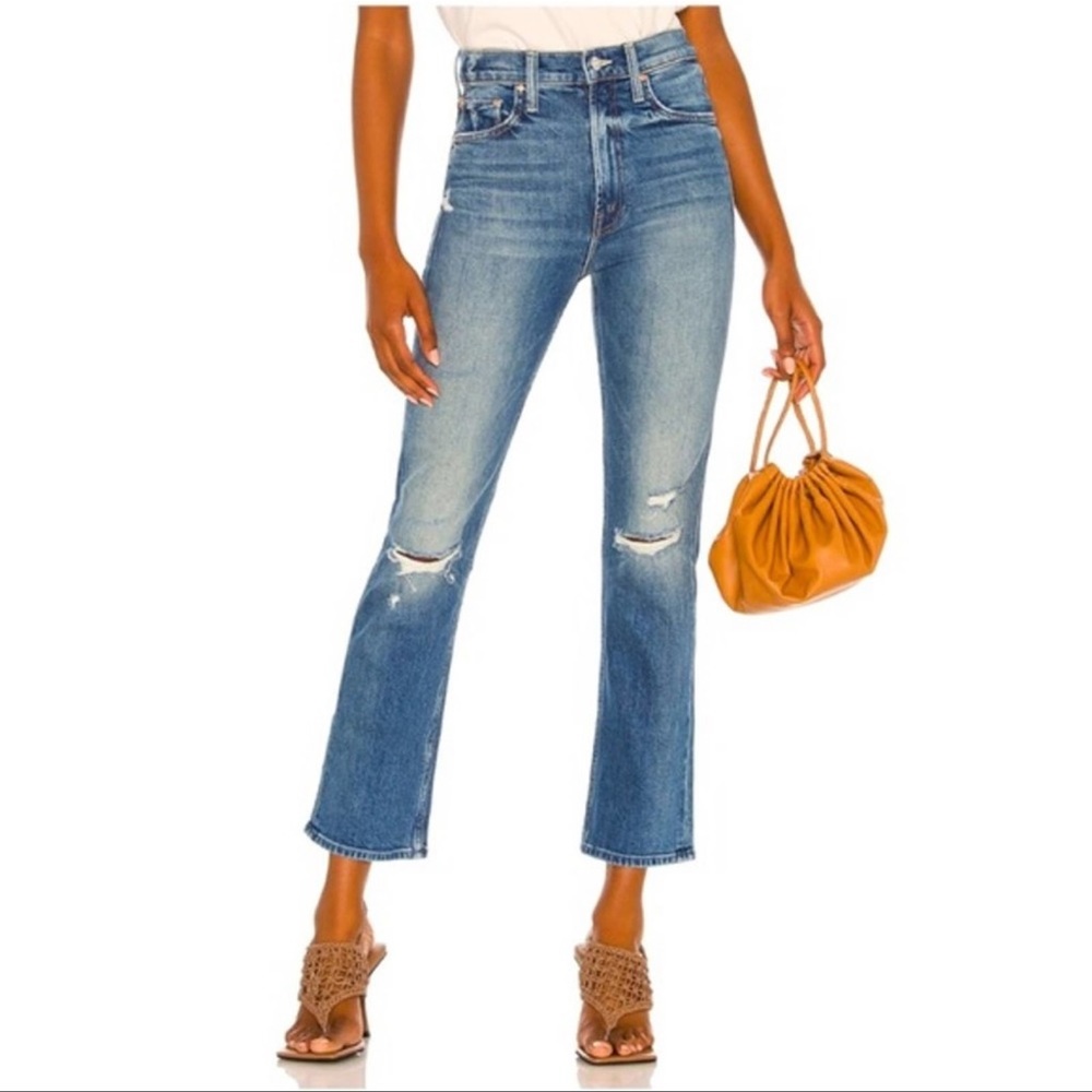 MOTHER DENIM High Waisted Rider Ankle in Far Beyond the Sky Wash Size 26